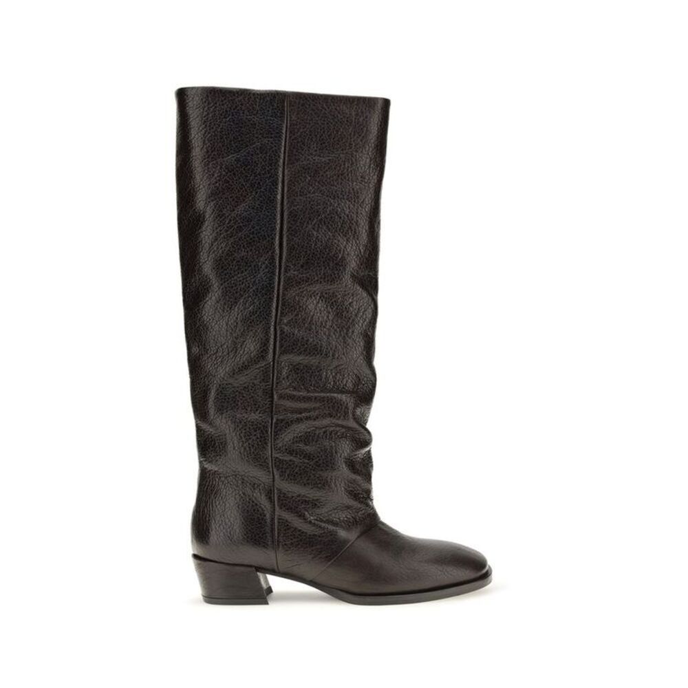 P.A.R.O.S.H. Brown Calf Leather Bos Taurus Flat Women's Boots